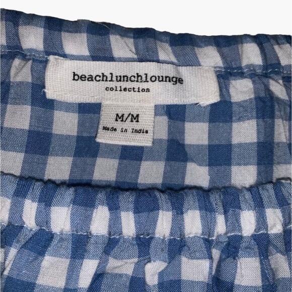 BeachLunchLounge Gingham Off The Shoulder Bell Sleeves Top Women's Size Small Sp - Picture 4 of 10